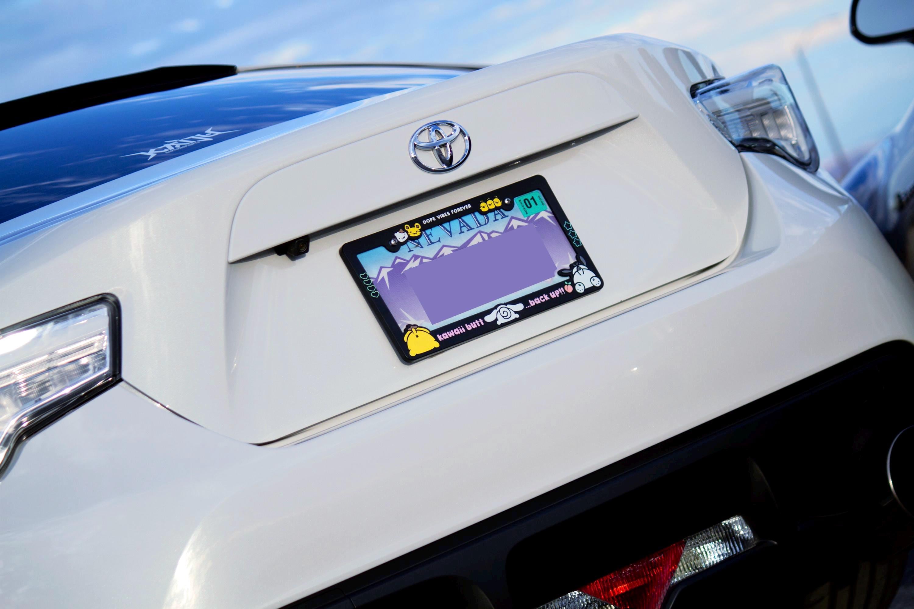 Kawaii License Plate Frame | Black