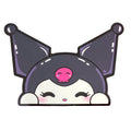 Kuromi smiling with eyes closed
